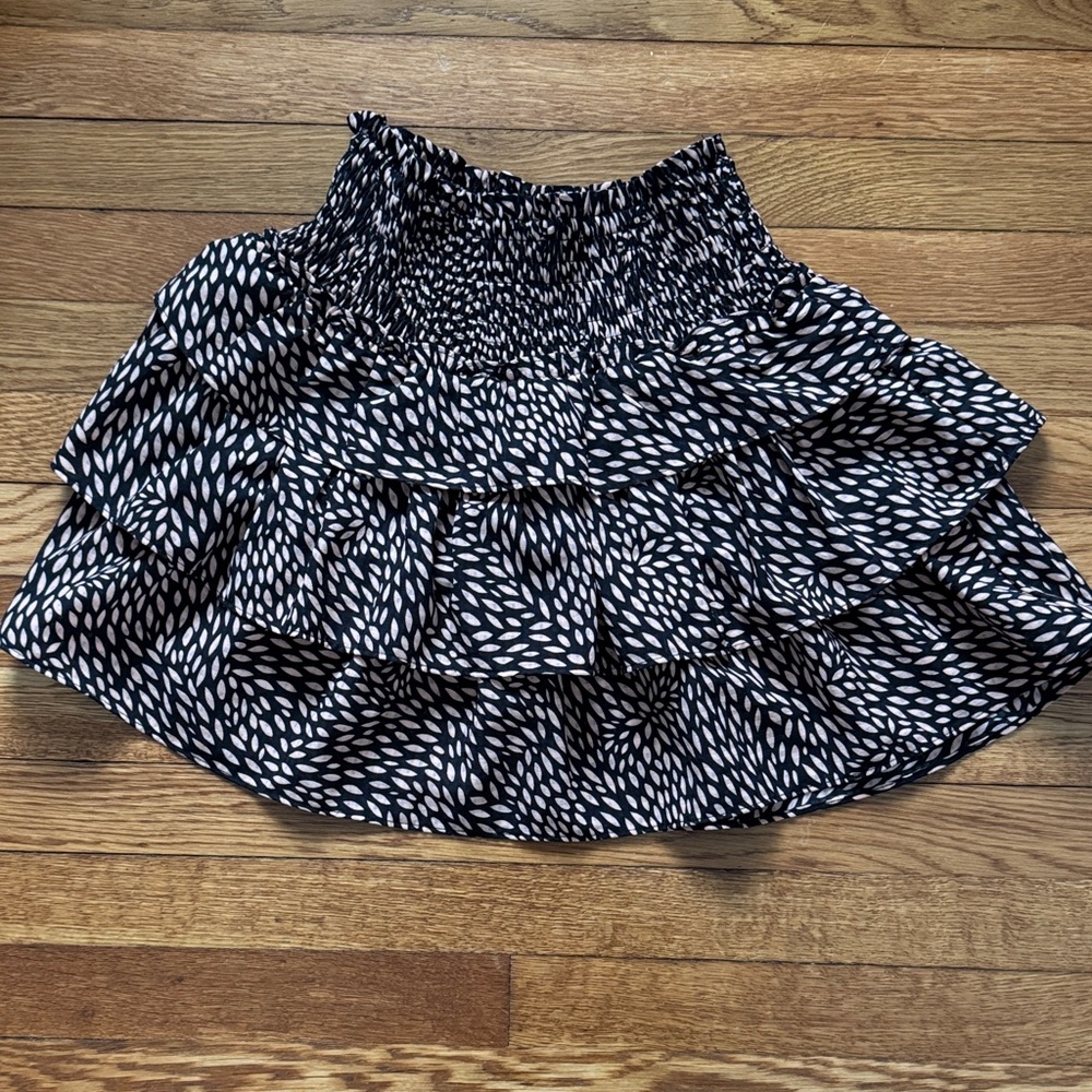 Who What Wear Black and Tan Ruffle Skirt